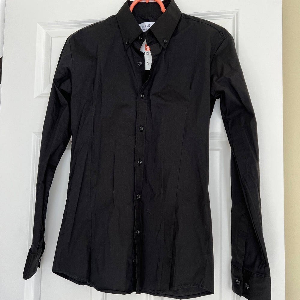 Bless D2 D.Land H2H Mens Dress Shirt Black Size S NWT